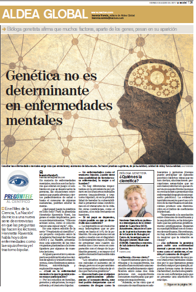 Proyecto ‘Pregúntele al Científico’, tema: Genética.