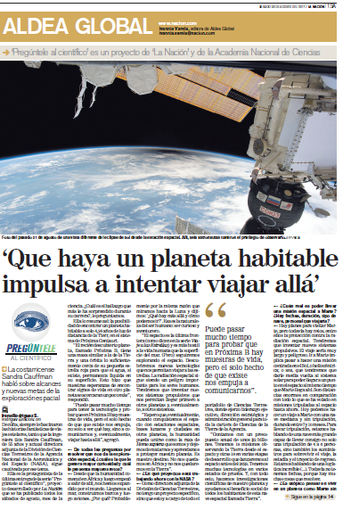 Proyecto ‘Pregúntele al Científico’, tema: Exploración Espacial..
