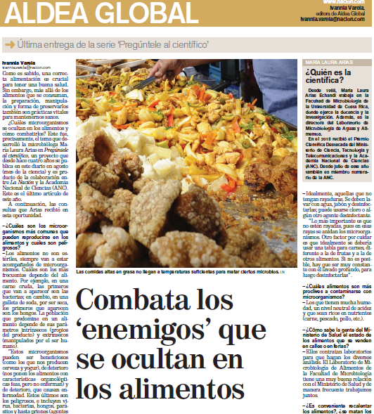 Proyecto ‘Pregúntele al Científico’ Tema: Combata los ‘enemigos’ que se ocultan en los alimentos