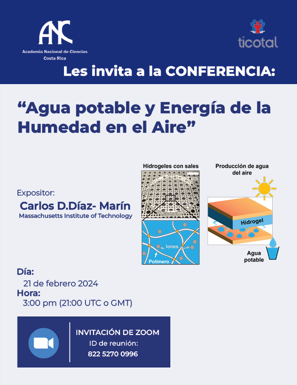 Conferencia: “Agua potable y Energía de la Humedad en el Aire”