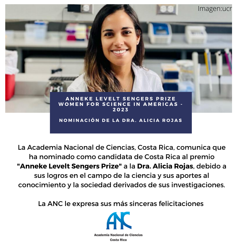 Anneke Levelt Sengers Prize Women for Science in Americas – 2023-Nominación de la Dra. Alicia Rojas